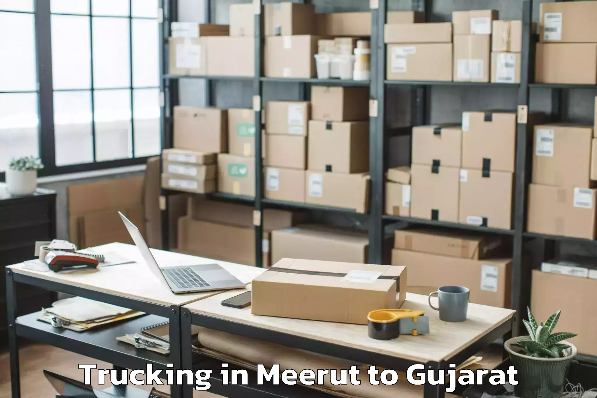 Top Meerut to Dhanera Trucking Available